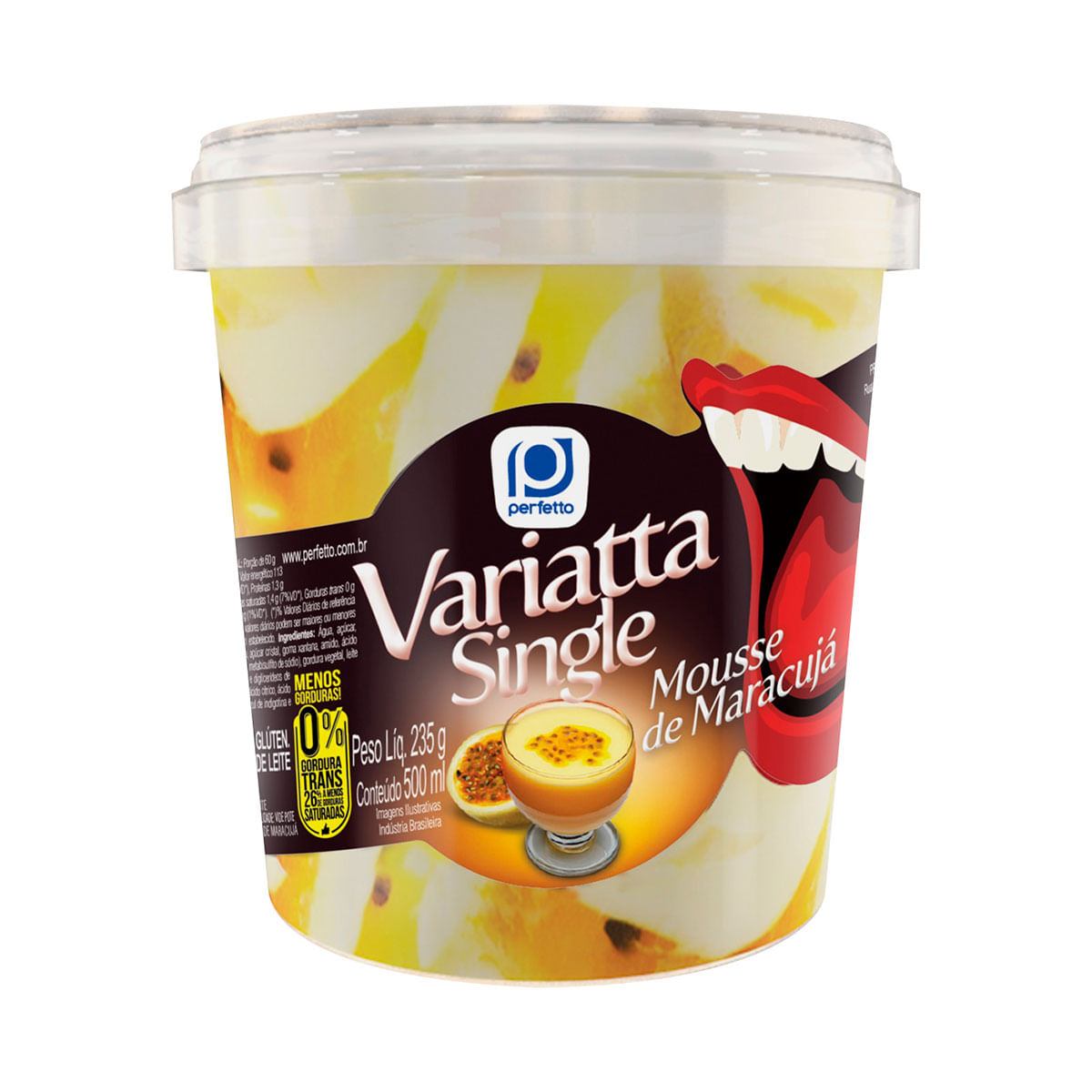 Sorvete Mousse de Maracujá Perfetto Variatta Single 500 ml