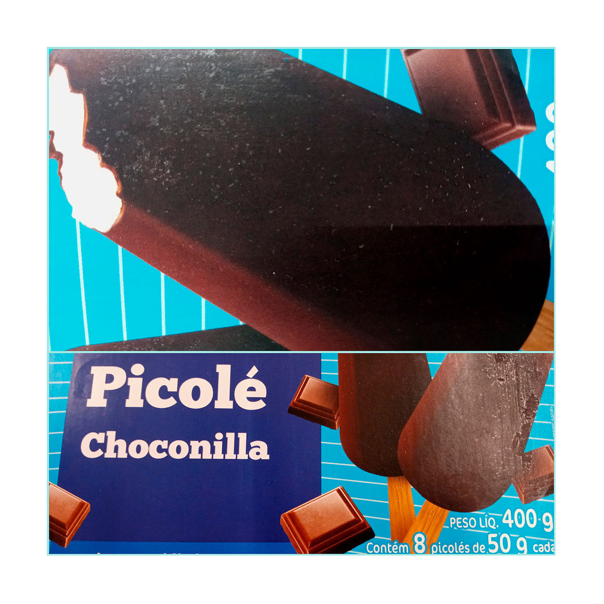 Picolé Choconilla Carrefour 400 g com 8 unididades de 50 g