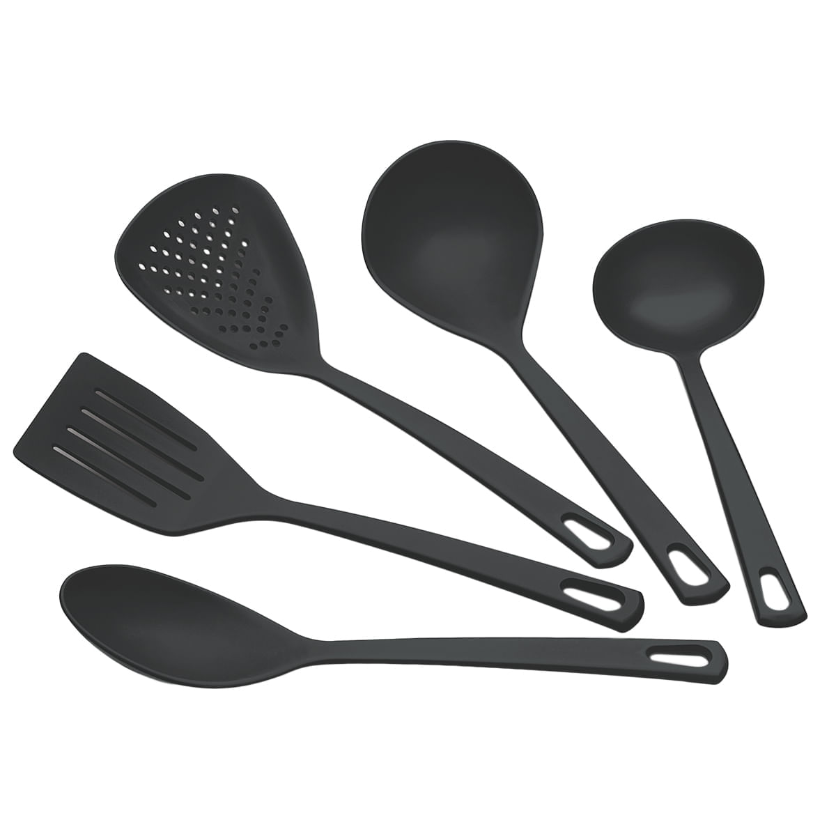 Conjunto de Utensílios de Cozinha 5 Peças em Nylon Utilitá Tramontina Preto