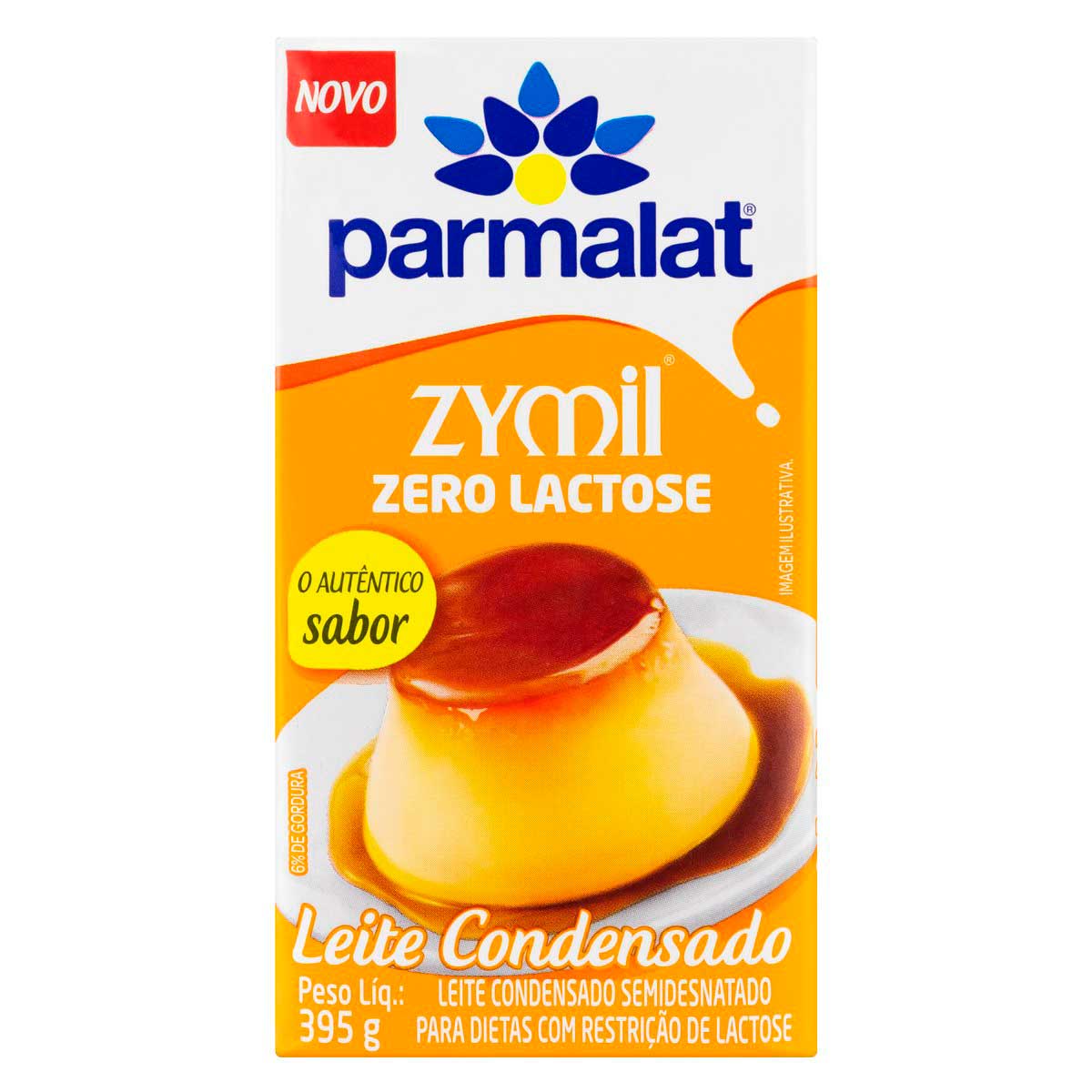 Leite Condensado Semidesnatado Zero Lactose Parmalat Zymil Caixa 395 g