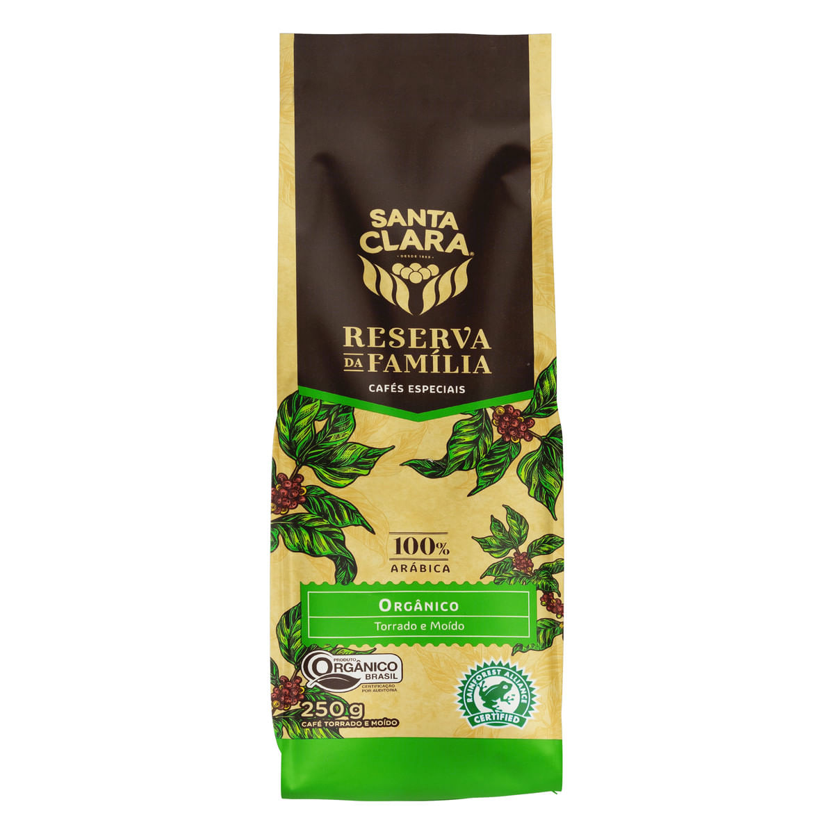 Café Torrado e Moído Orgânico Santa Clara Reserva da Família 250 g