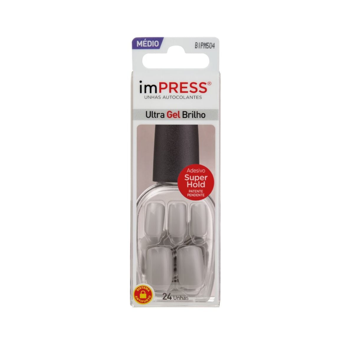 Unhas Postiças Kiss New York Impress Média Tranquilize com 24 Unidades