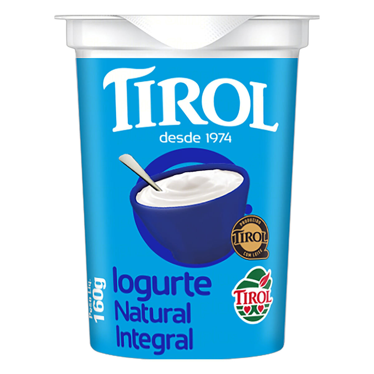 Iogurte Integral Natural Tirol Copo 160 g