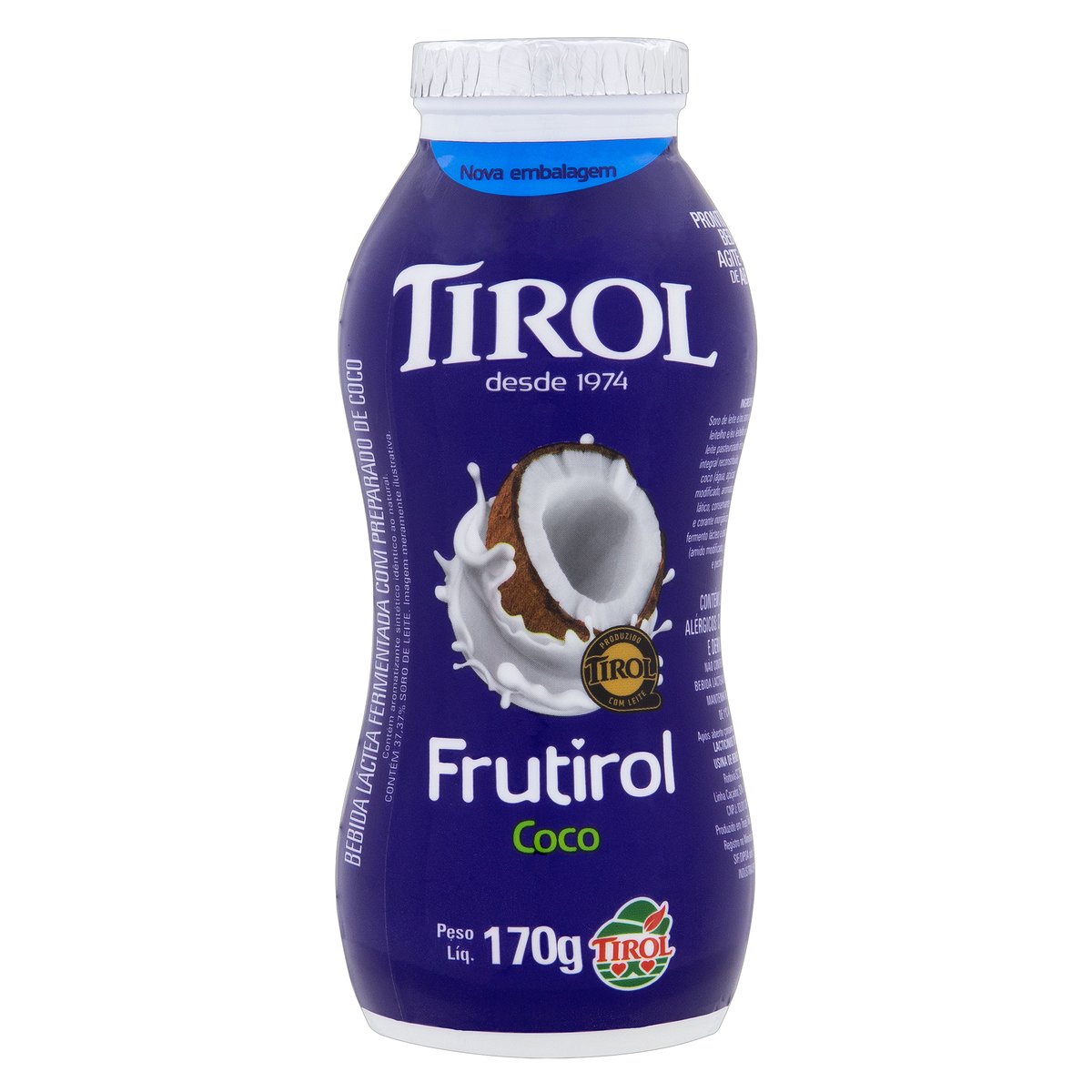 Bebida Láctea Fermentada Coco Tirol Frutirol Frasco 170 g