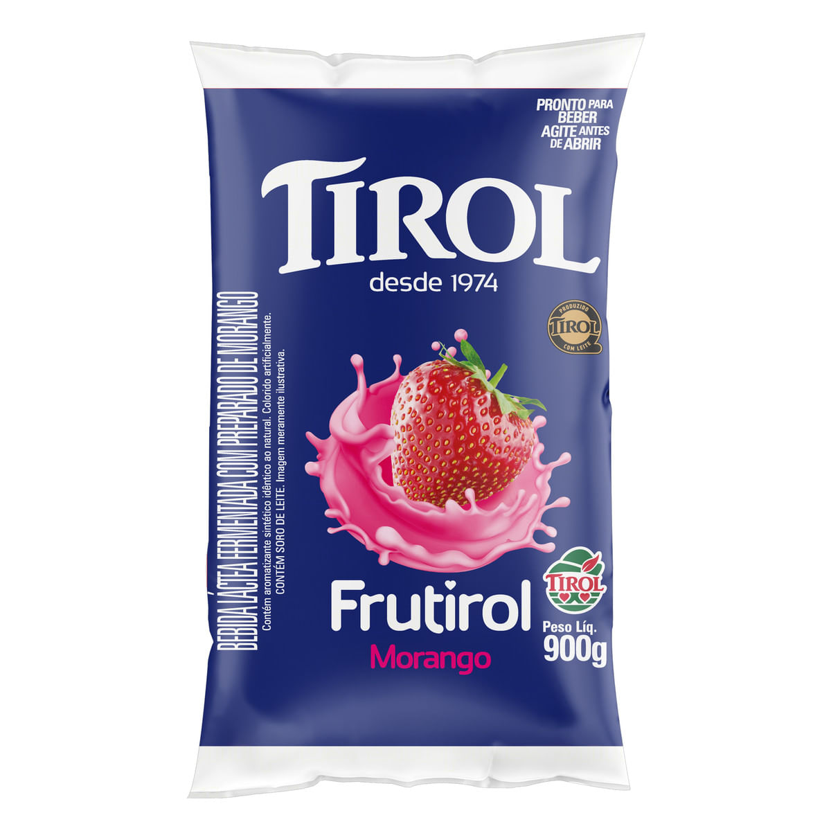 Bebida Láctea Fermentada Morango Tirol Frutirol Pacote 900 g