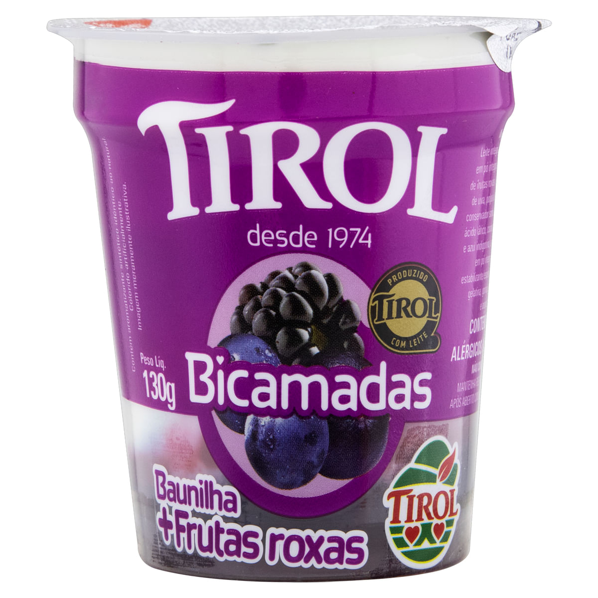 Iogurte Bicamadas Baunilha e Frutas Roxas Tirol Copo 130 g