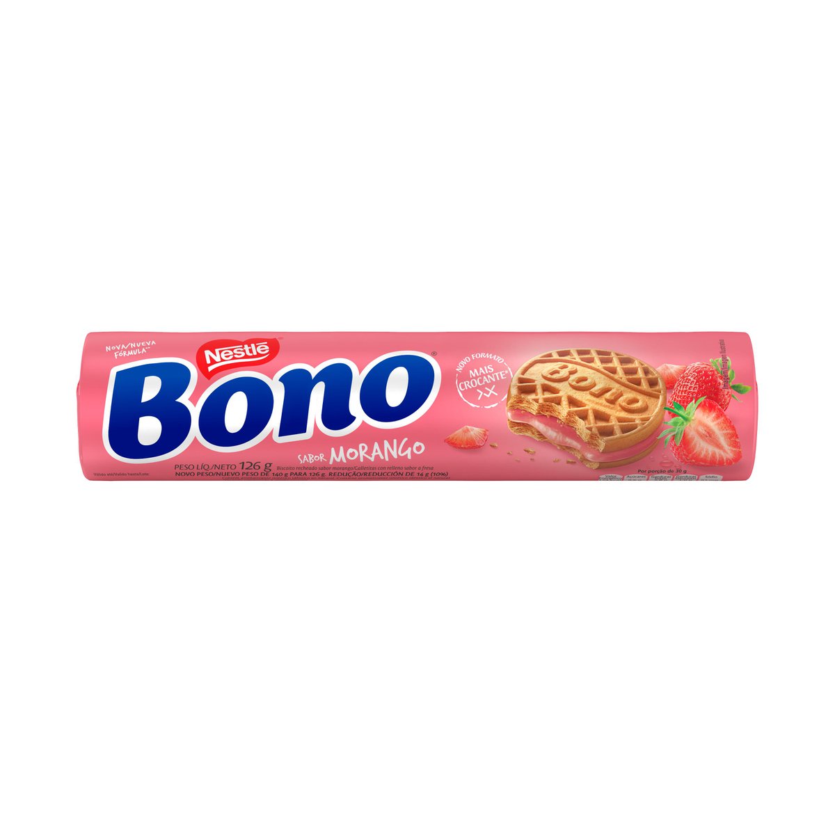 Biscoito Recheado Bono Morango 126 g