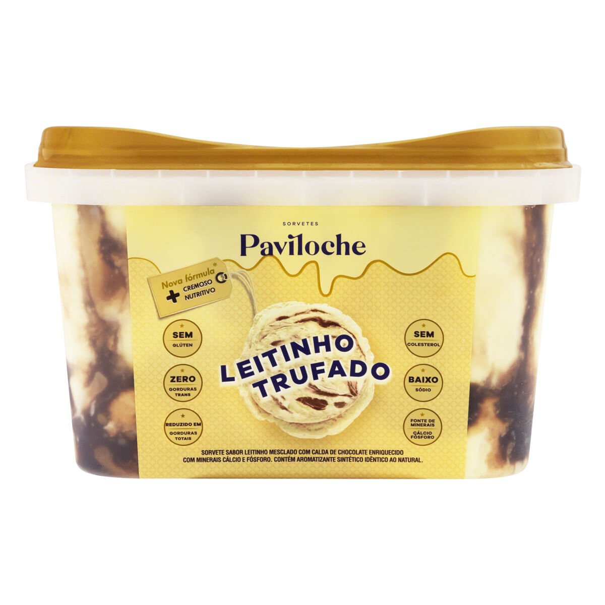 Sorvete Leitinho Trufado Paviloche Clássicos Pote 1,5 L