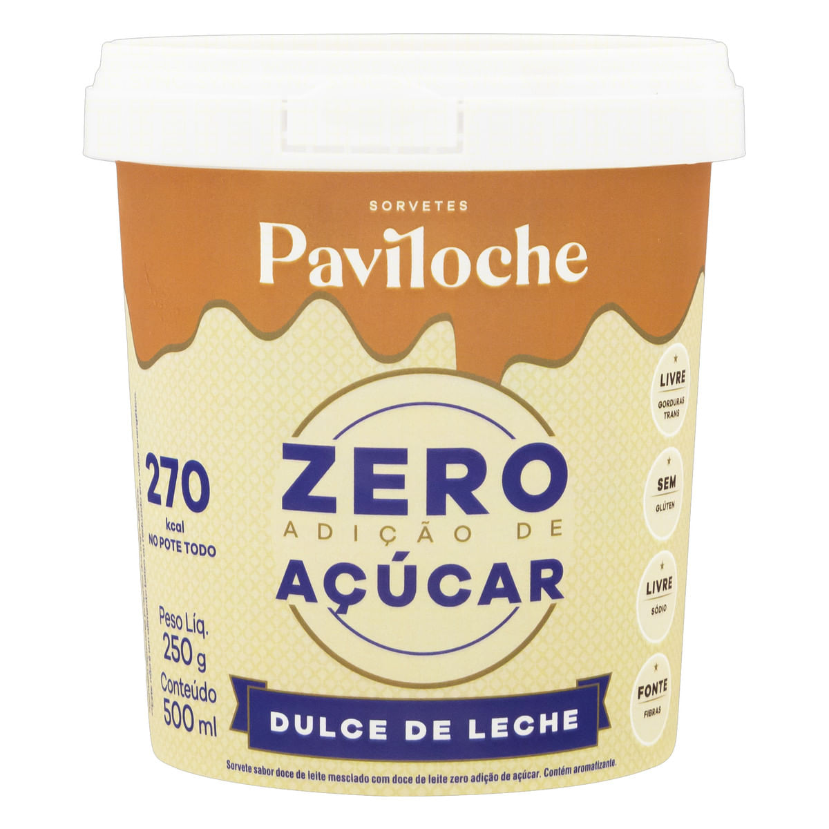 Sorvete Dulce de Leche Paviloche Pote 500 ml