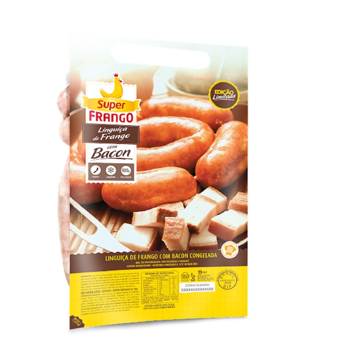 Linguiça de Frango com Bacon Congelada Super Frango 800 g
