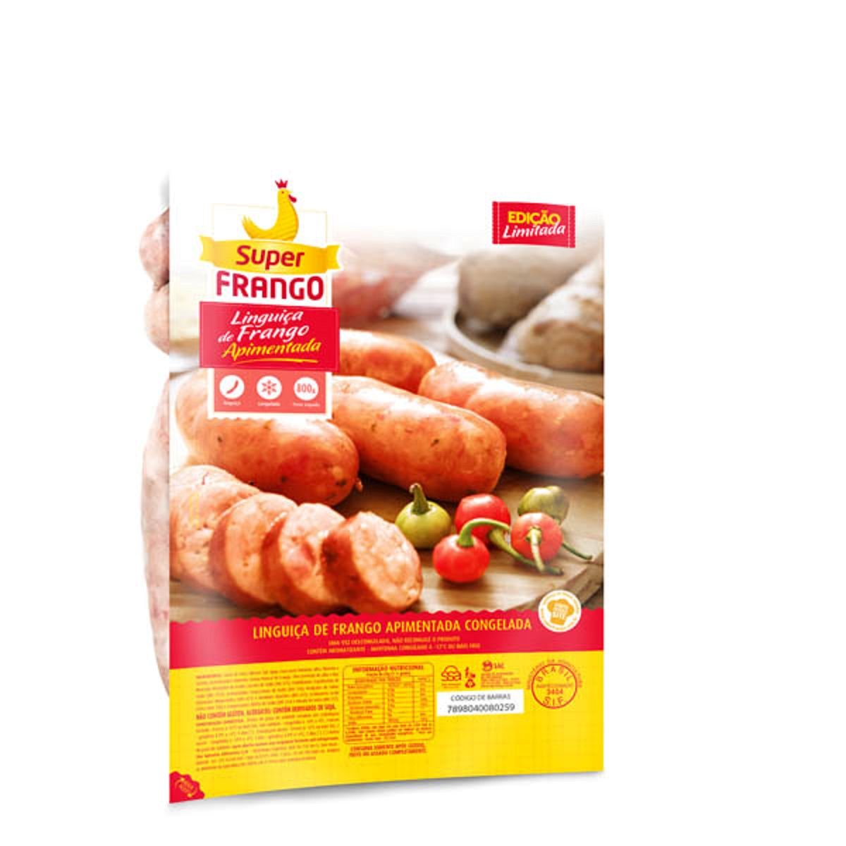 Linguiça de Frango Apimentada Congelada Super Frango 800 g