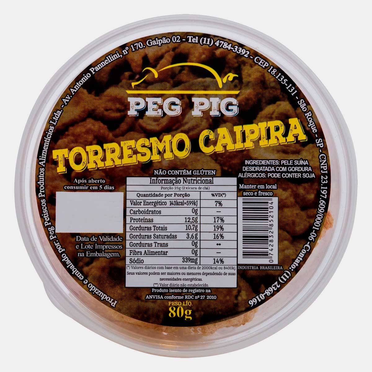 Torresmo Peg Pig Caipira Pote 80 g