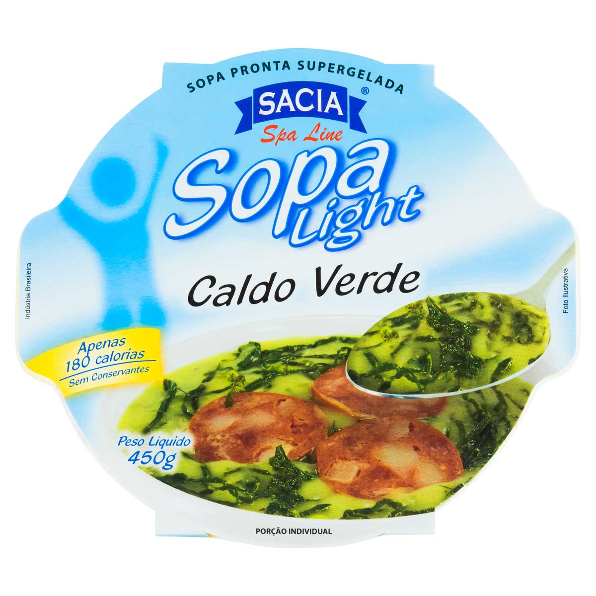 Sopa Congelada Caldo Verde Light Sacia Spa Line Pote 450 g