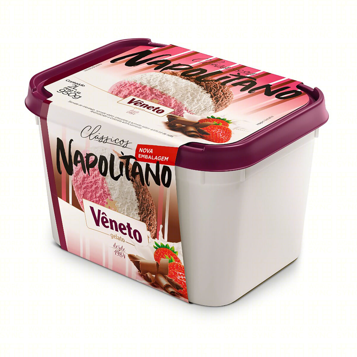 Gelato Napolitano Vêneto Clássicos Pote 2 L