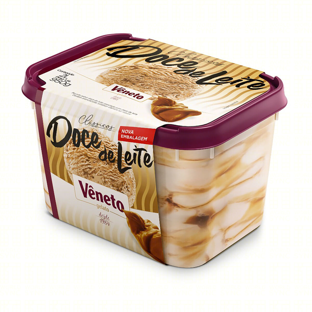 Gelato Doce de Leite Vêneto Clássicos Pote 2 L