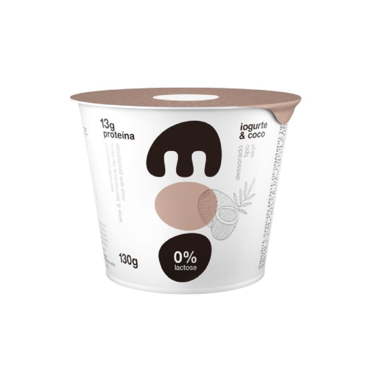 Iogurte Zero Lactose Desnatado Skyr Moo Potes Coco 130 g