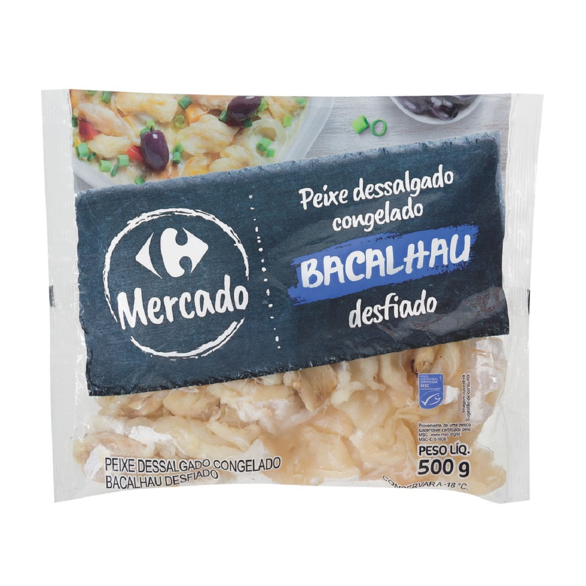 Bacalhau Dessalgado Desfiado Mercado Carrefour 500g