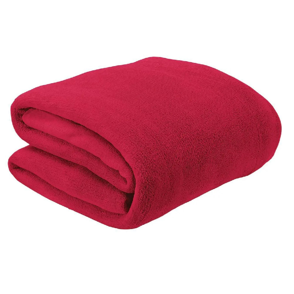 Manta Fleece Solteiro Andreza Vermelha