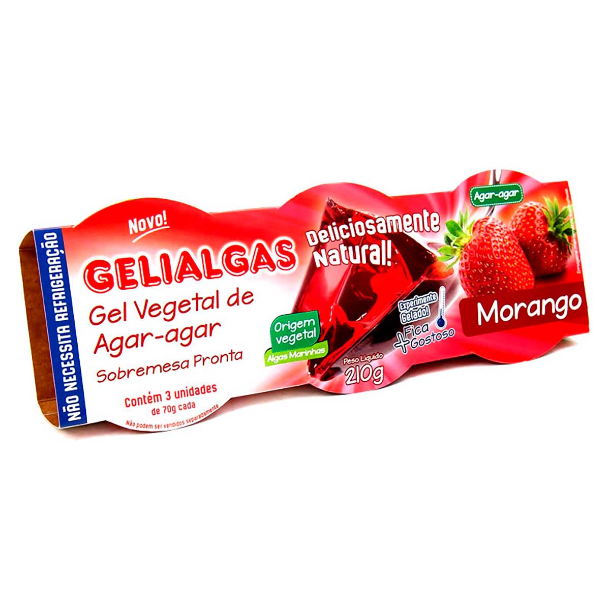 Gelatina Sabor Morango Gelialgas 210 g