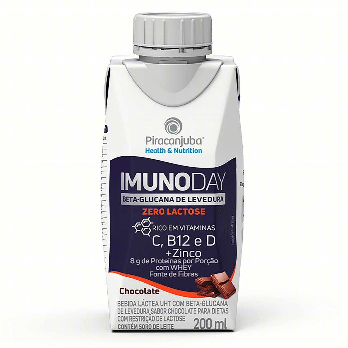 Bebida Láctea UHT Chocolate Zero Lactose Piracanjuba Imunoday Caixa 200 ml