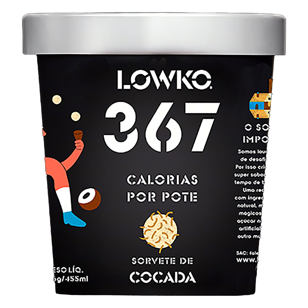 Sorvete Cocada Lowko Pote 455ml