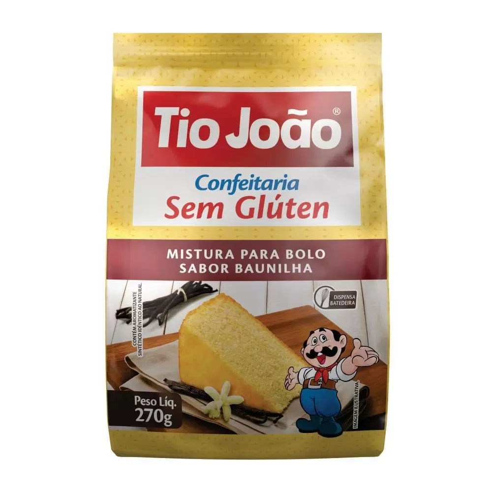 Mistura Bolo Sem Gluten Tio Joao Bauni 270 g