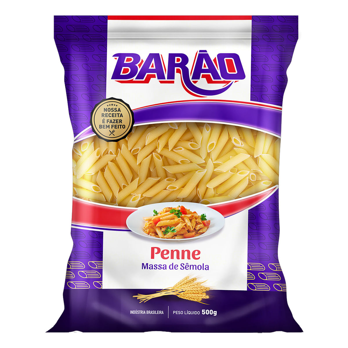 Macarrão de Sêmola Penne Barão Pacote 500 g