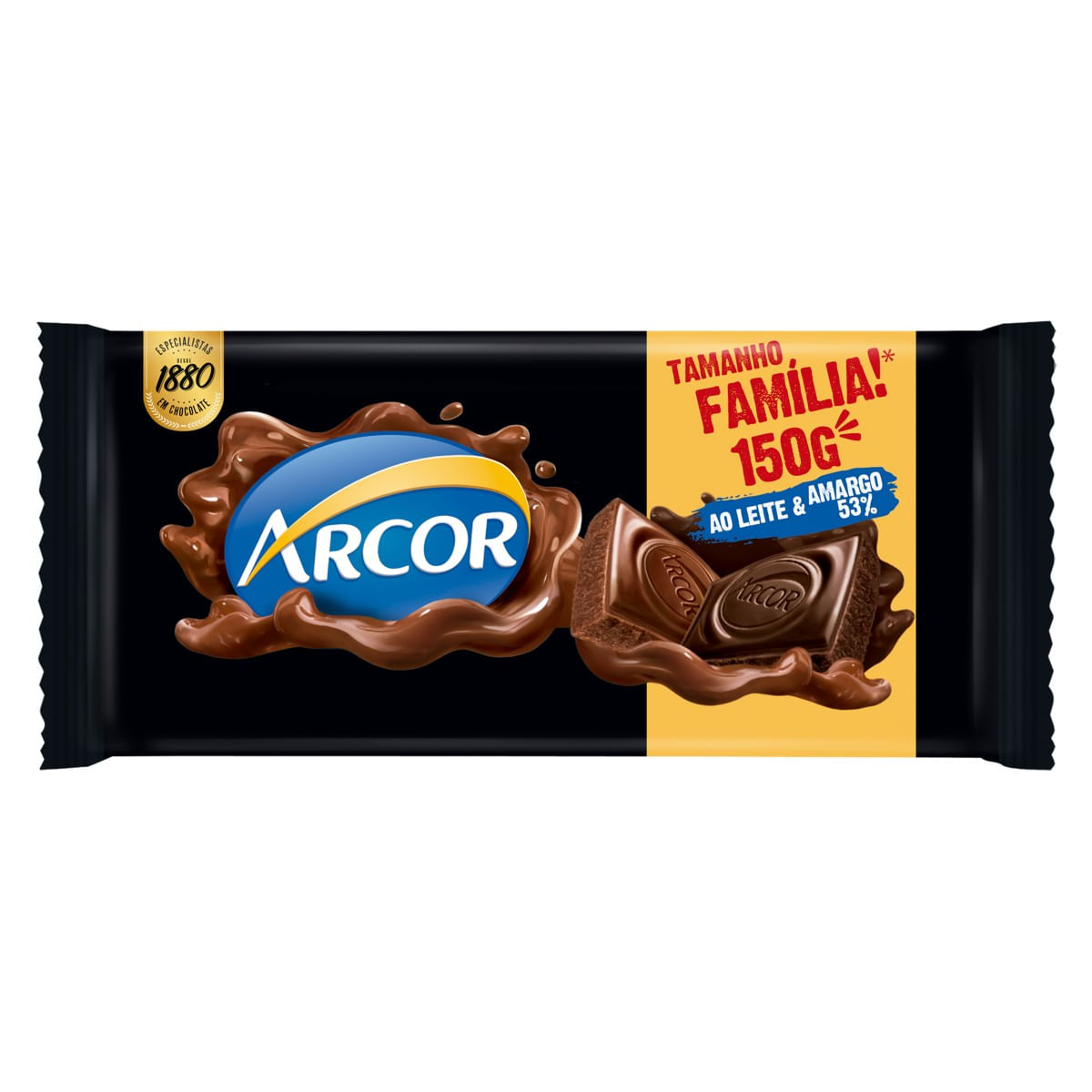 Chocolate ao Leite e Amargo 53% Arcor 150 g