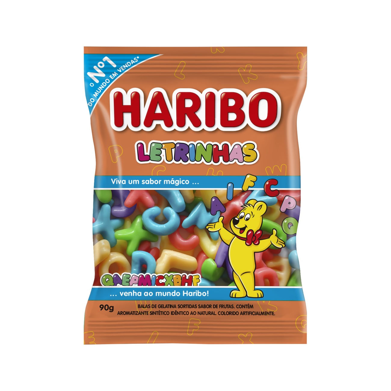 Bala de Gelatina Frutas Letrinhas Haribo 90 g