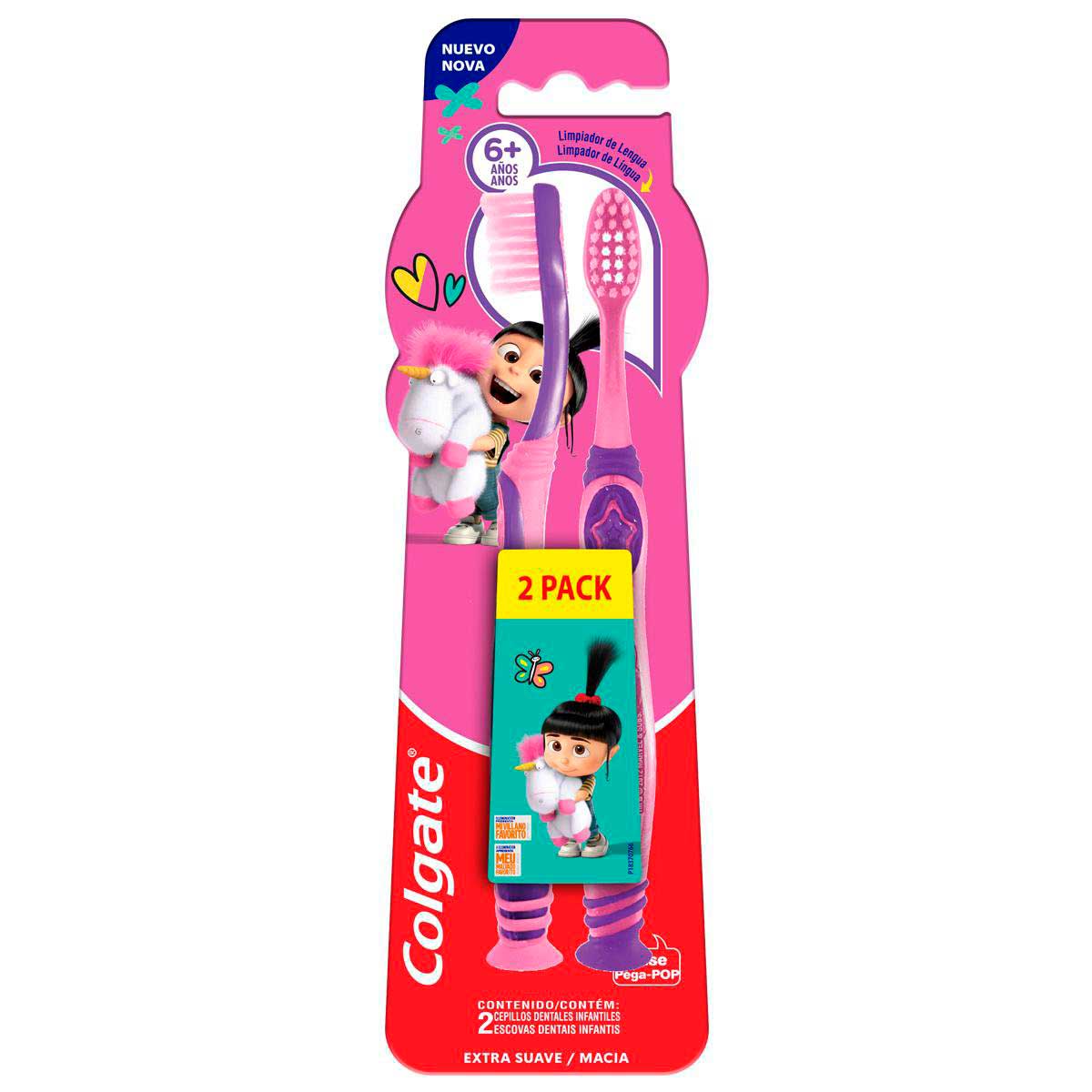 Escova de Dente Infantil Colgate Smiles Agnes e Fluffy +6 anos 2 unid