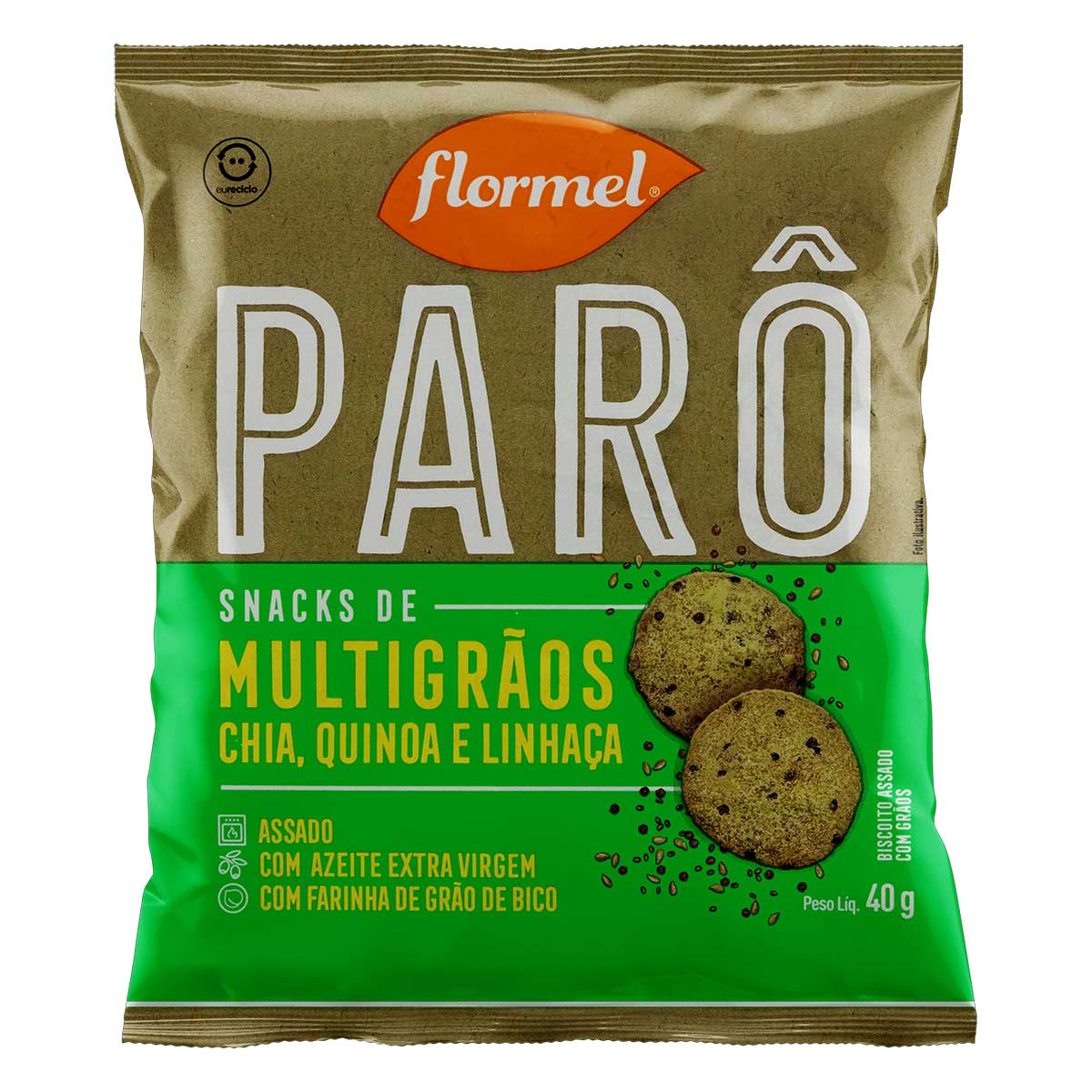 Snack Multigrãos Flormel Parô Pacote 40 g