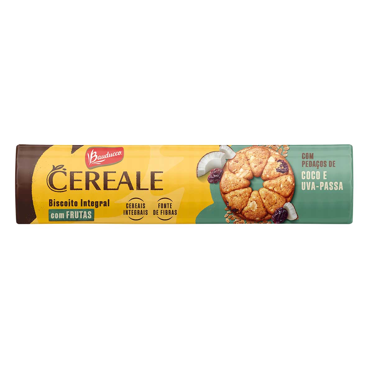 Biscoito Integral Coco e Uva-Passa Bauducco Cereale Pacote 141 g