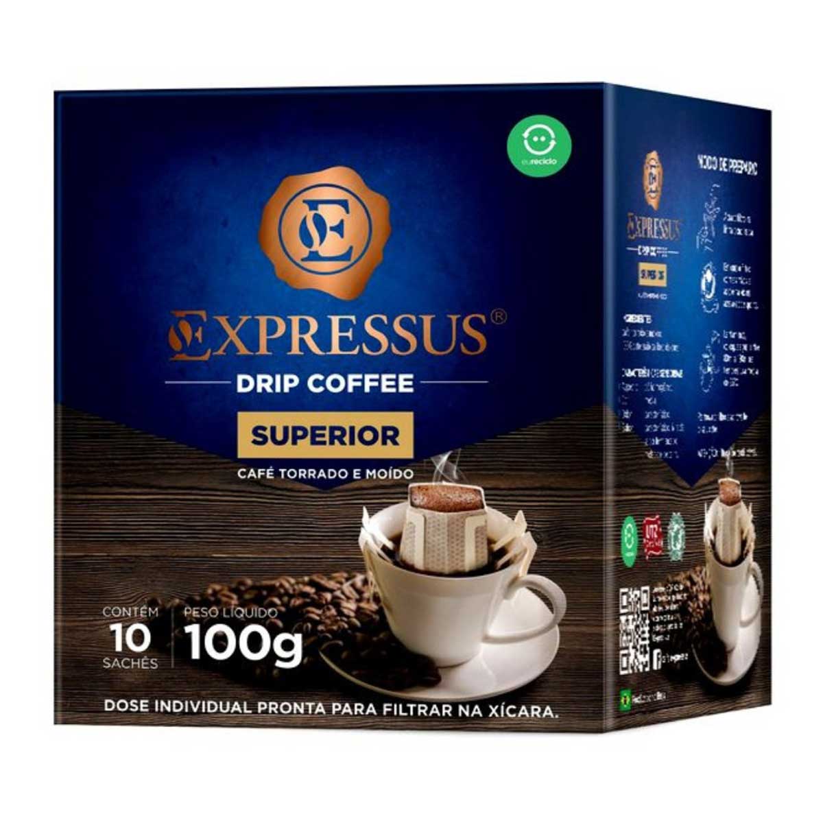 Café Drip Coffee Expressus Blend Gourmet 10 g com 10 Unidades