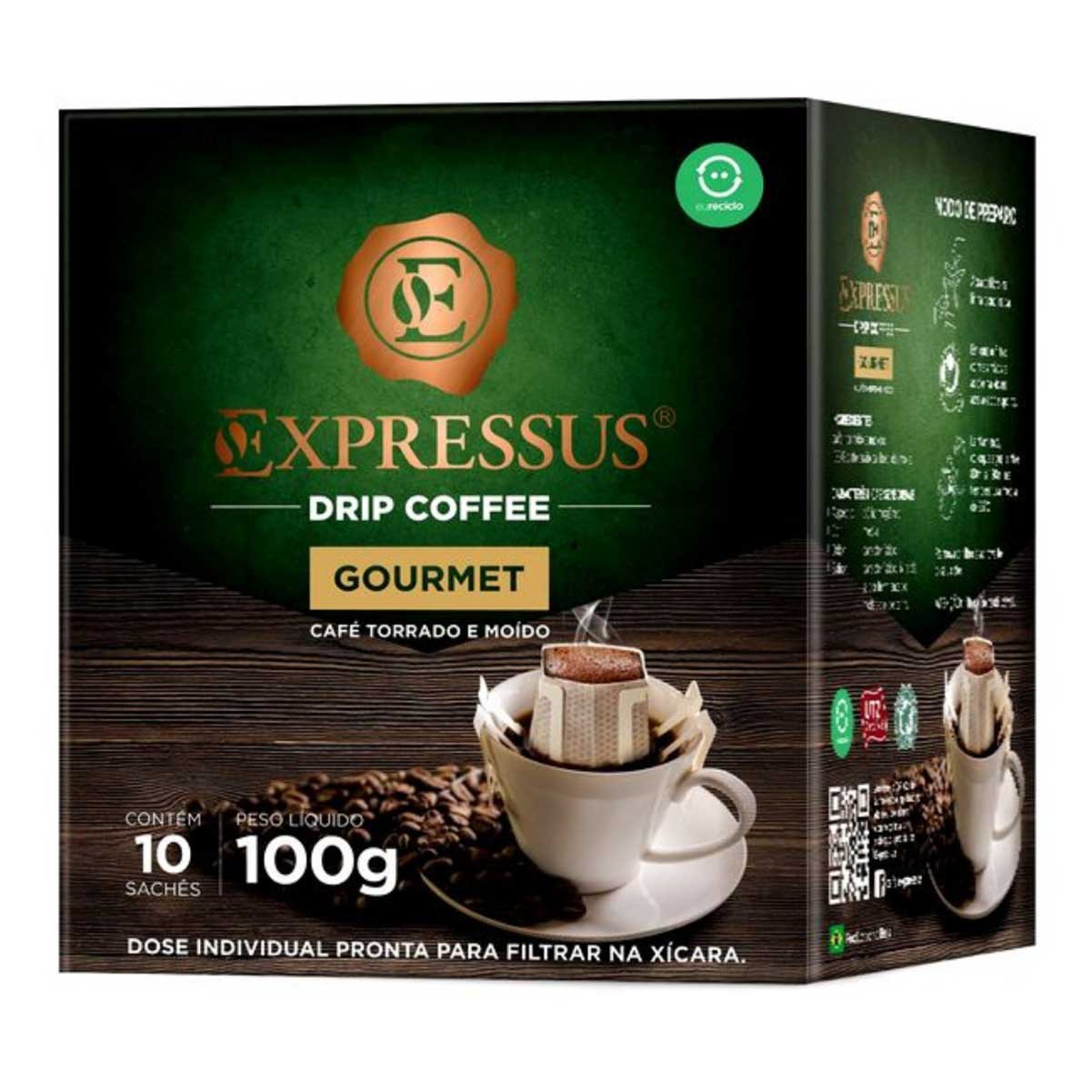 Café Drip Coffee Expressus Blend Gourmet 10 g com 10 Unidades