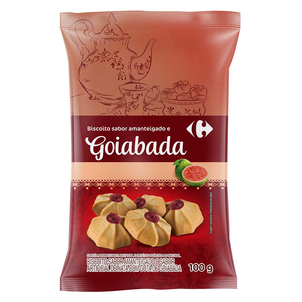 Biscoito Amanteigado Nata e Goiabada Carrefour 100 g