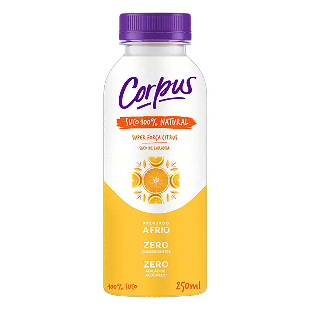 Suco Prensado a Frio Laranja Corpus Frasco 250 ml