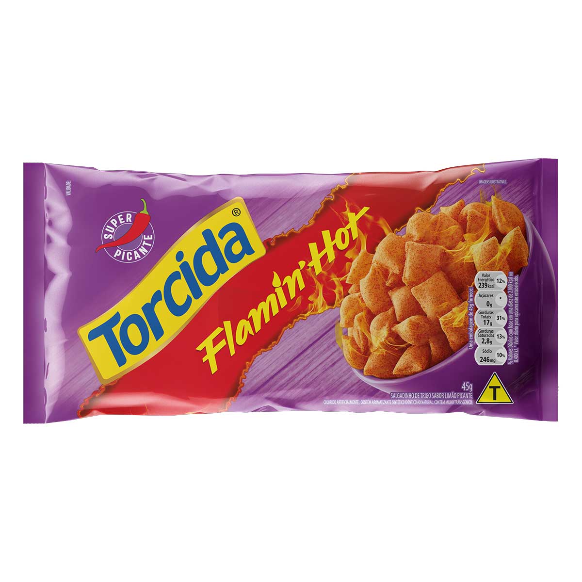 Salgadinho de Trigo Flamin&apos; Hot Torcida Pacote 45 g