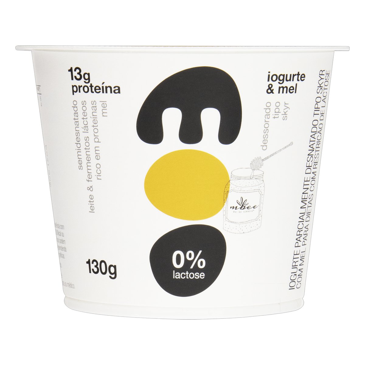 Iogurte Parcialmente Desnatado Skyr Mel Zero Lactose Moo Pote 130 g