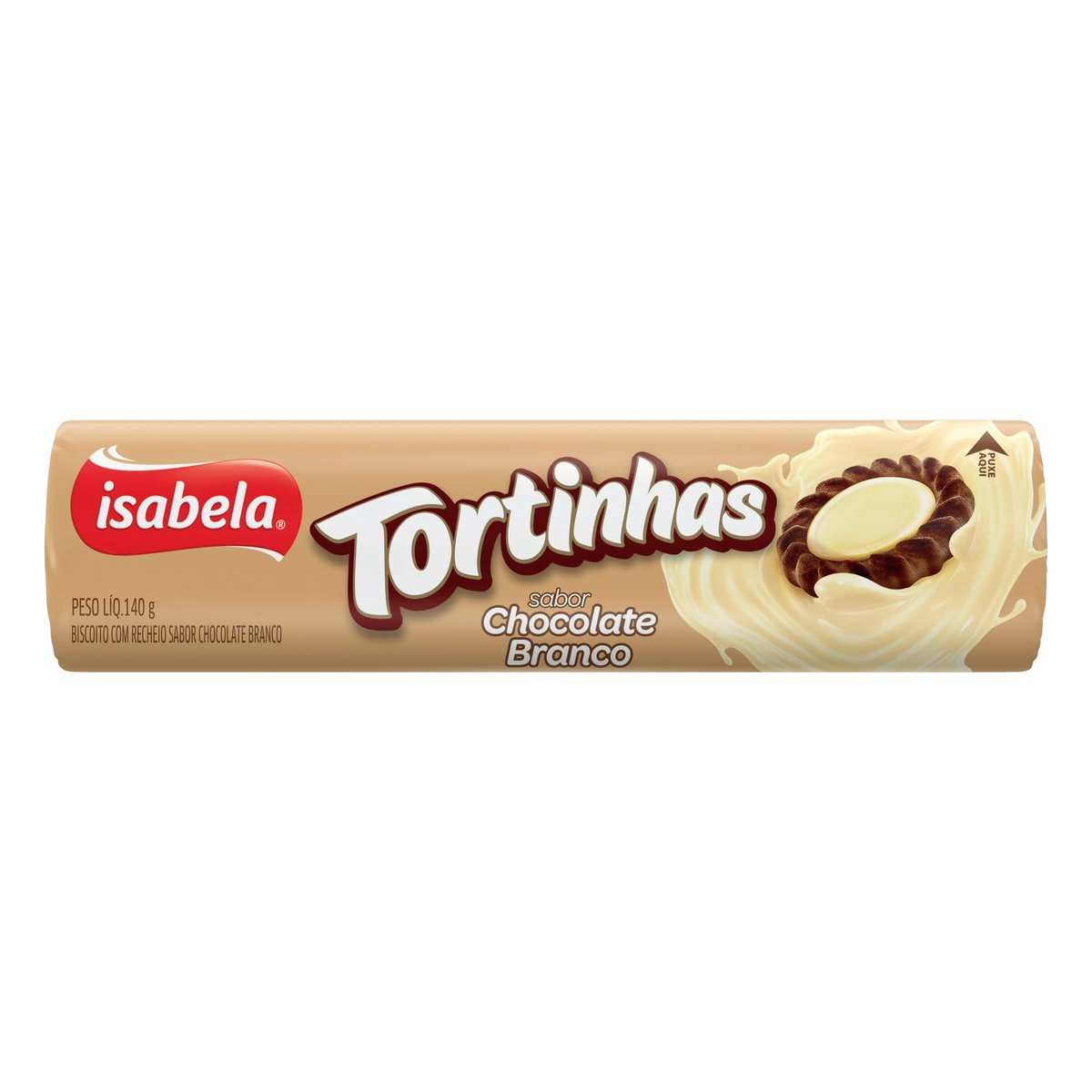 Biscoito Recheio Chocolate Branco Isabela Tortinhas 140 g