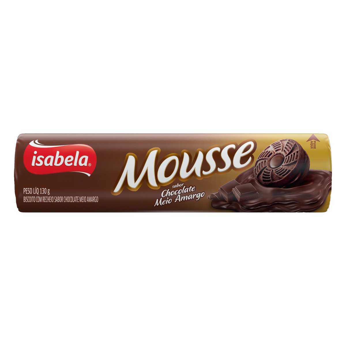 Biscoito Recheio Chocolate Meio Amargo Isabela Mousse 130 g