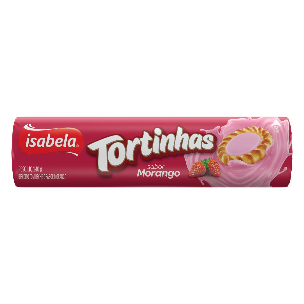 Biscoito Recheio Morango Isabela Tortinhas 140 g