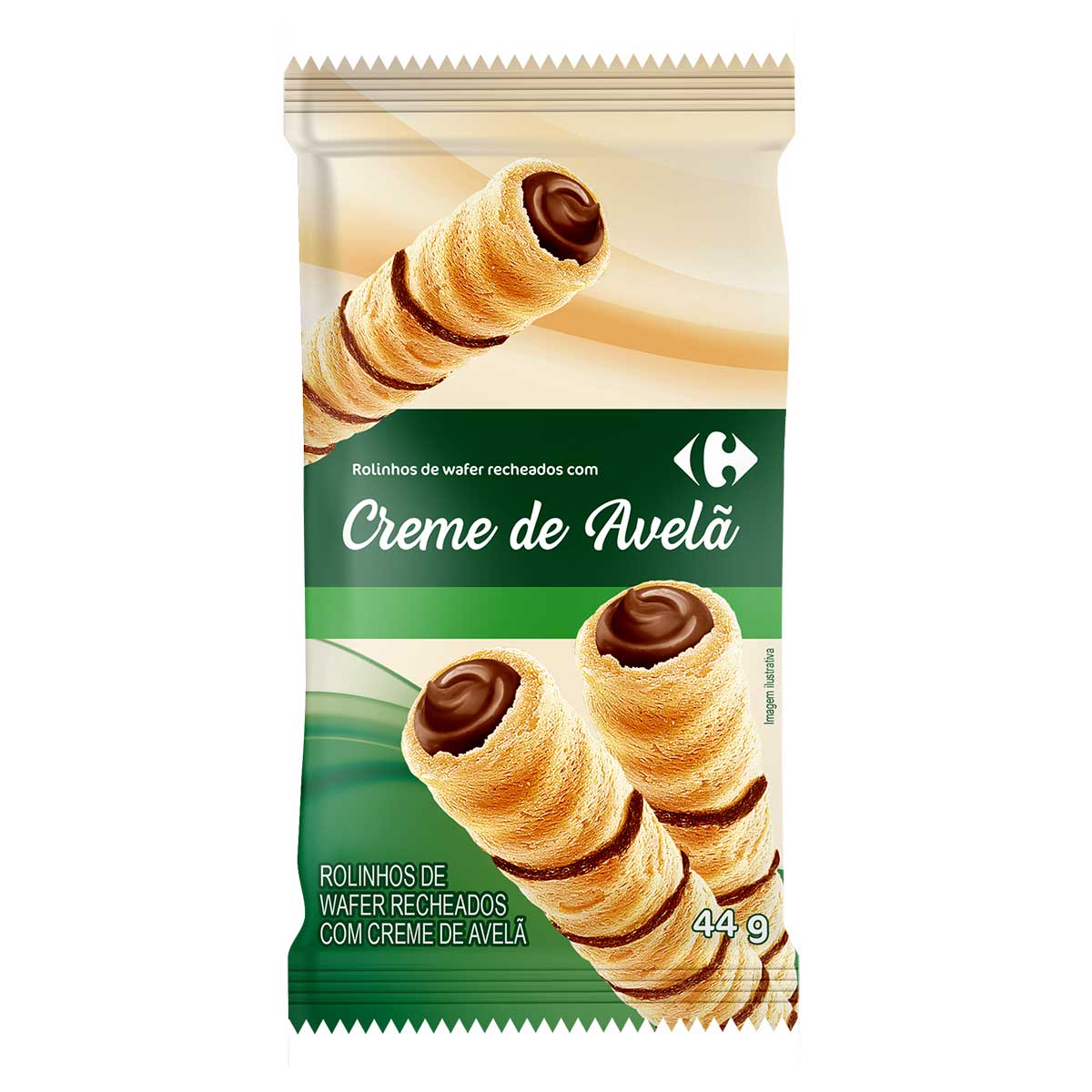 Rolinho Wafer de Creme de Avelã Carrefour 44 g