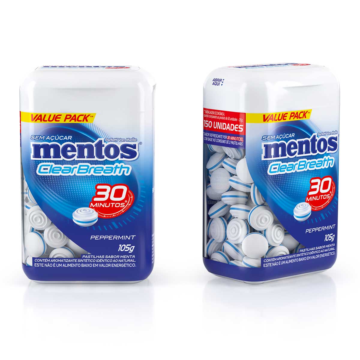 Pastilha Mentos Peppermint 105 g