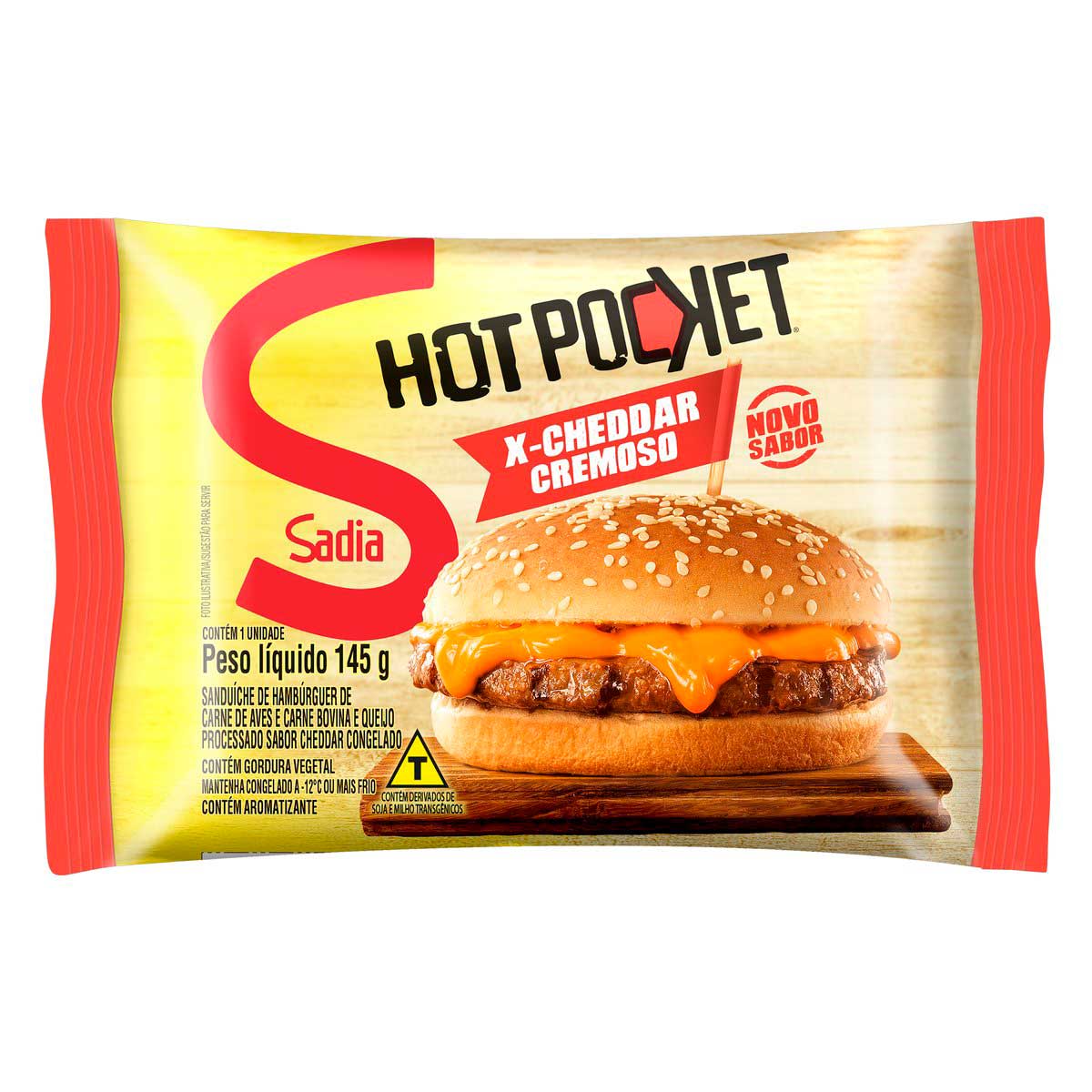 Sanduíche Congelado X-Cheddar Cremoso Sadia Hot Pocket Pacote 145g