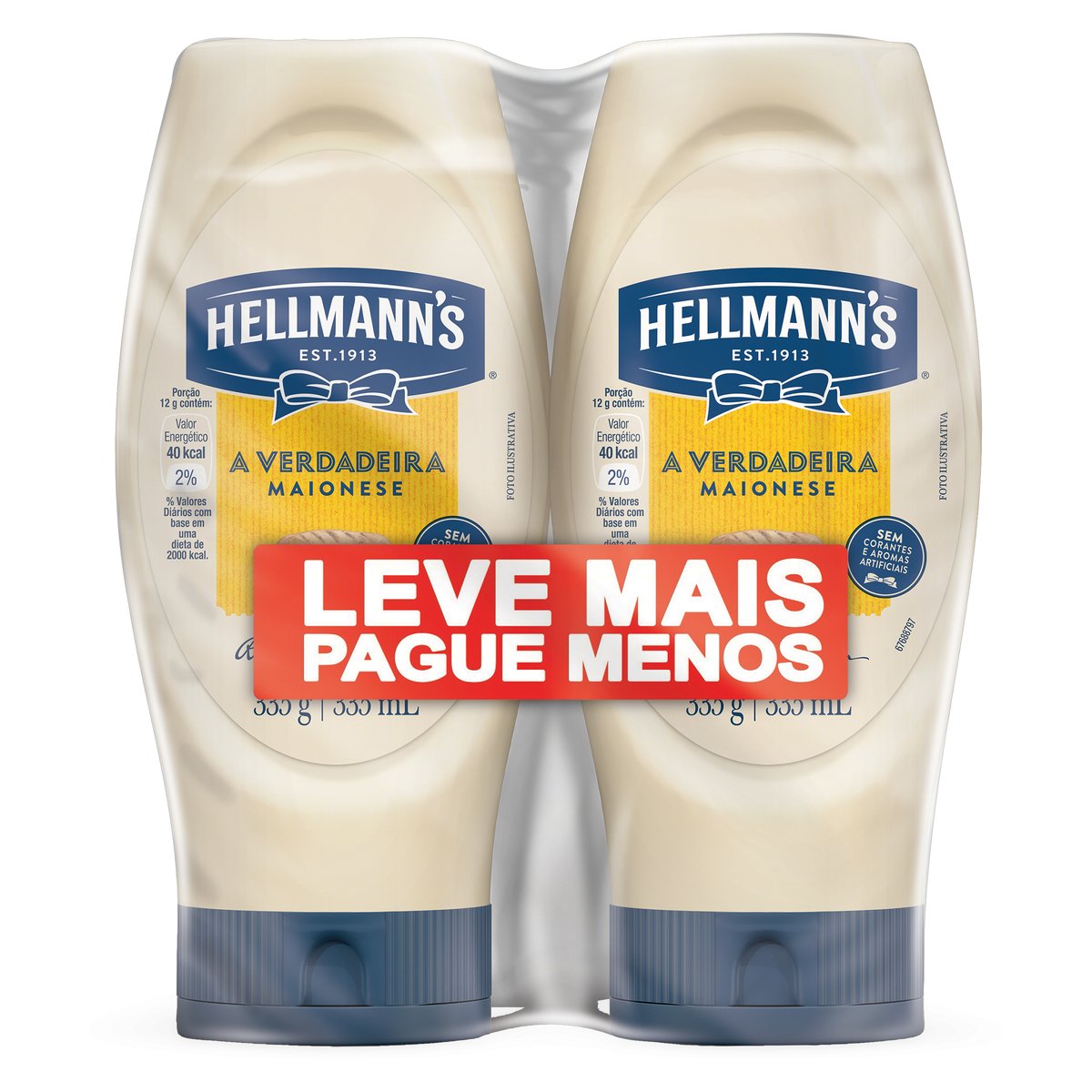 Maionese Hellmanns 2 Unidades 335 g Cada Pack Leve Mais Pague Menos