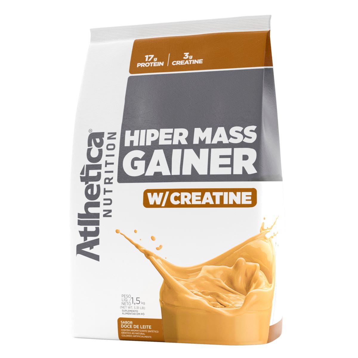 Suplemento Hiper Mass Gainer com Creatina Doce de Leite Atlhetica Nutrition 1,5 kg