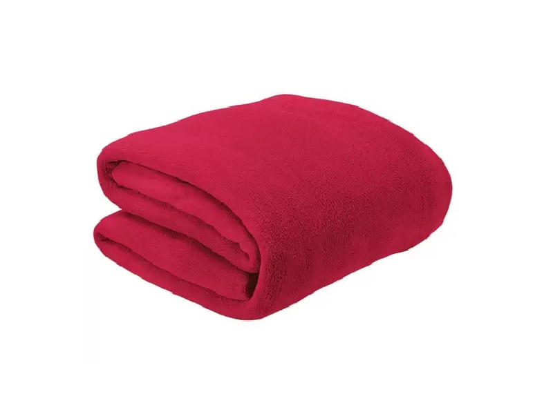 Manta Fleece Solteiro Andreza Vermelho