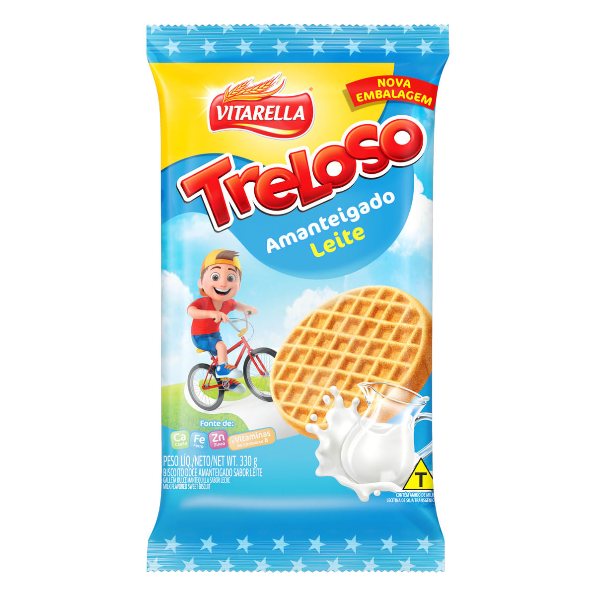 Biscoito Amanteigado Leite Vitarella Treloso 330 g