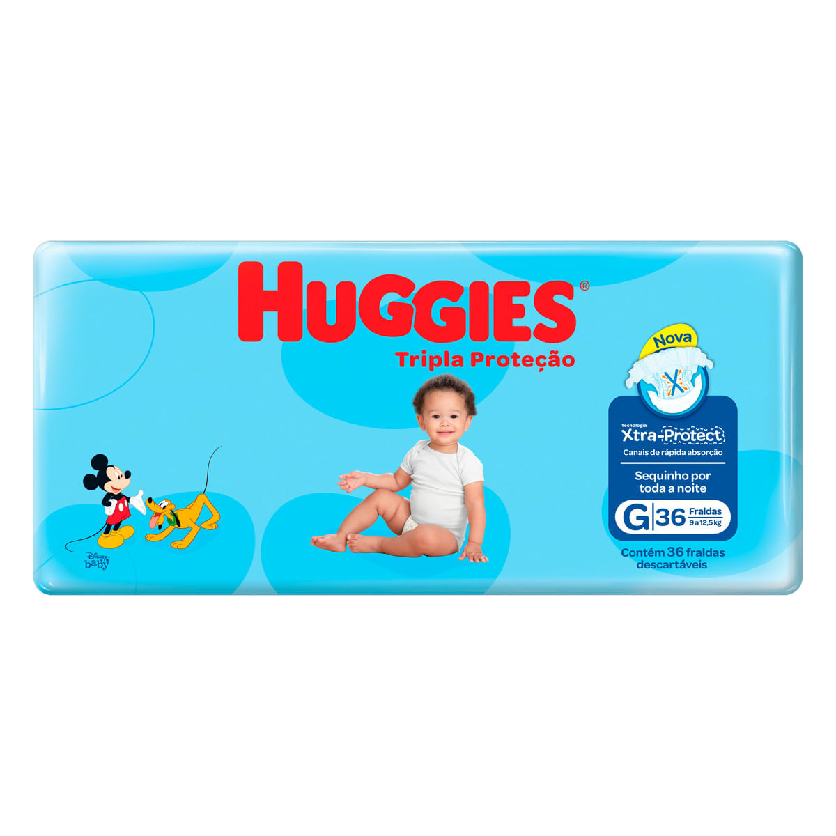 Fralda Descartável Infantil Huggies Tripla Proteção Xtra-Protect G Pacote 36 Unidades