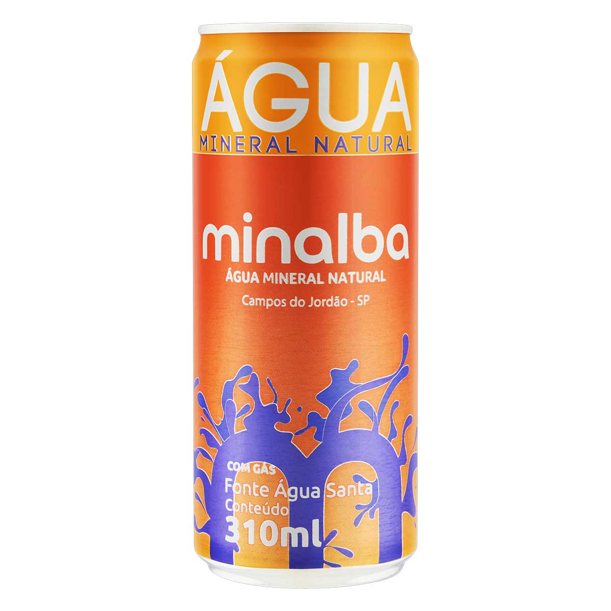 Água Mineral Natural com Gás Minalba Lata 310 ml